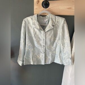 Maggy London Light Blue Floral Blazer